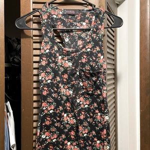 Black floral tank top